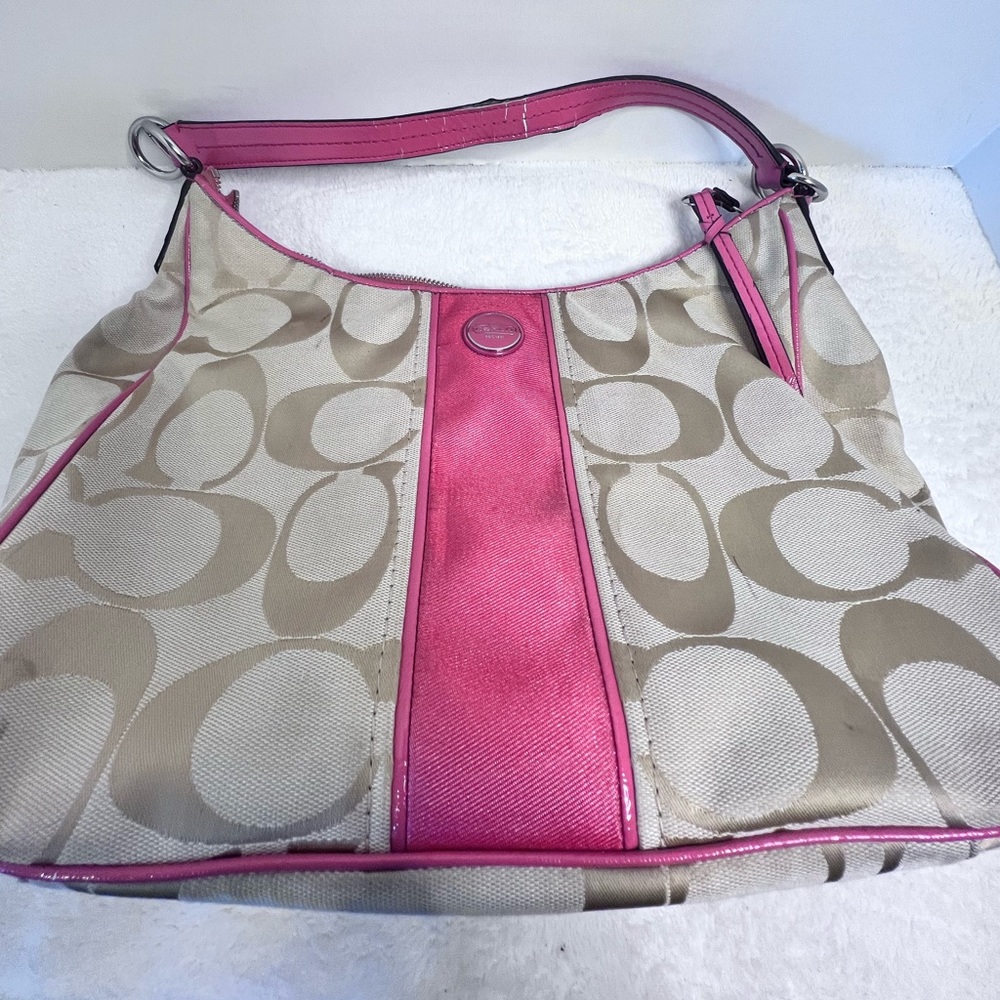 Coach purse brown and pink